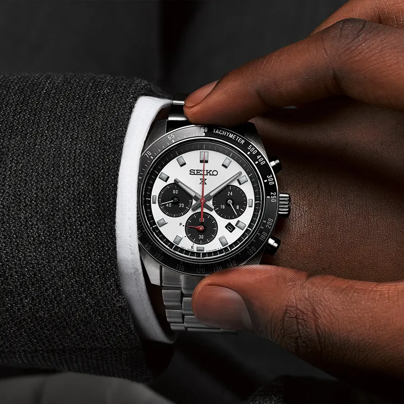 Seiko Prospex Speedtimer Solar SIlver Dial Men's Watch- SSC911P1